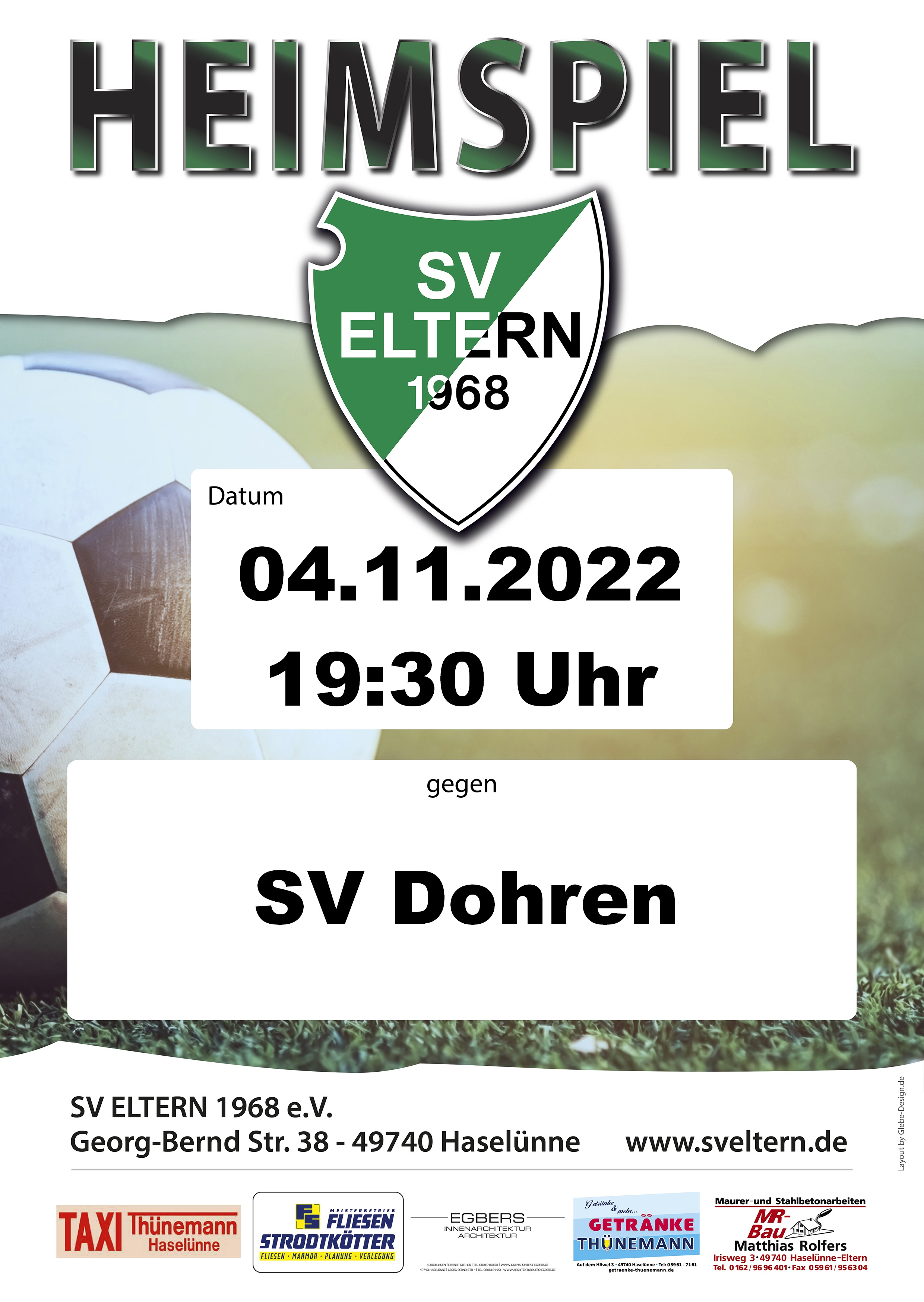 Rückrundenauftakt gegen den SV Dohren
